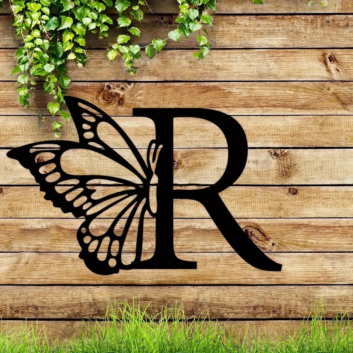 

1 шт. Металлический знак с монограммой в виде бабочки - все буквы. Металлические Настенные Искусства. Декор Стены Буквами. Свадебный фон. Подарочное украшение для дома своими руками. красный