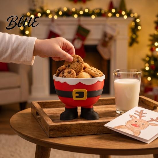 PLA Christmas Ornament 3D Printed Santa Claus Storage Bowl Creative Candy Bowl for Holiday Kitchen Accessory Parties Decorative Snacks Cookies