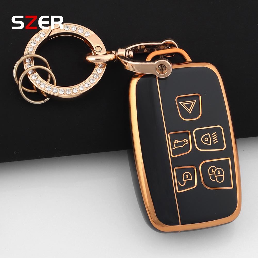 Plating Tpu Car Key Case Cover Fob Shell For Land Rover Range Rover Evoque Sport Freelander Discovery Velar For Jaguar Xe Xf Xj
