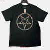 Spencers Pentagramm Stern T-Shirt Schwarz Herren Groß Neu Emo vintage Gewaschen Vielseitig Leicht homme Lässig Weich Grafik Unisex