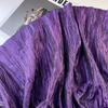 Lustrous Micro-Outline Blue-Purple Pleated Designer Shirt Dress Fabric