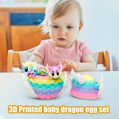 Yousheng 3D tištěné sběratelské mini vajíčko s drakem uvnitř, barevná zvířecí miniatura, fidget hračka, stolní figurka pro domov, kancelář