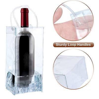 12 Pieces Portable Ice Wine Bag Wine Cooler Bag PVC Wine Pouch Bags With Handle For Champagne, Cold Beer, Wine