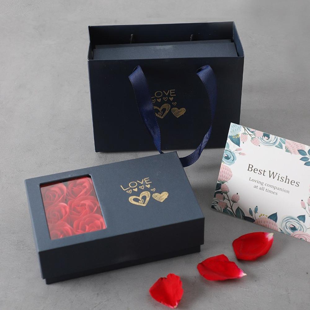 Valentine's Day Ring Box Window Opening Jewelry Gift Packaging Box  for Wife Mom Girlfriend