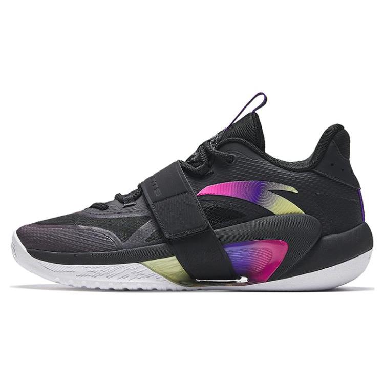 

Anta Sanfenyu Lite Slip Resistant Abrasion Resistant Mid top Basketball Shoes Men s Black Purple 912321603S-3 44.5