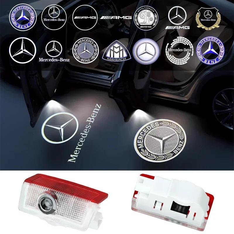 2PCS LED Car Door HD Laser Projector Lights Door Welcome Lamp Mercedes Benz Amg A C E GLC GLA GLE W205 W212 W213 X253 X156 W166