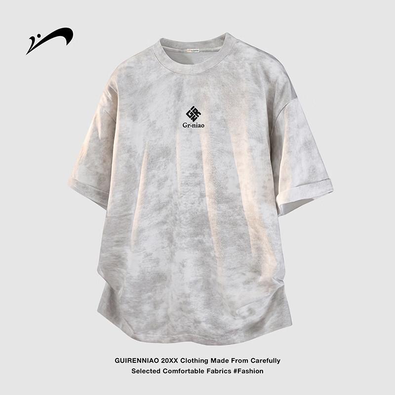 Guirenniao Men s American Tie-Dye Loose Short Sleeve T-Shirt 3XL