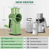 SUSTEAS Rotary Cheese Grater with Handle - Vegetable Shredder with 5 Well-designed Blades & Strong Suction Base,Round Mandoline Slicer & Food Chopper