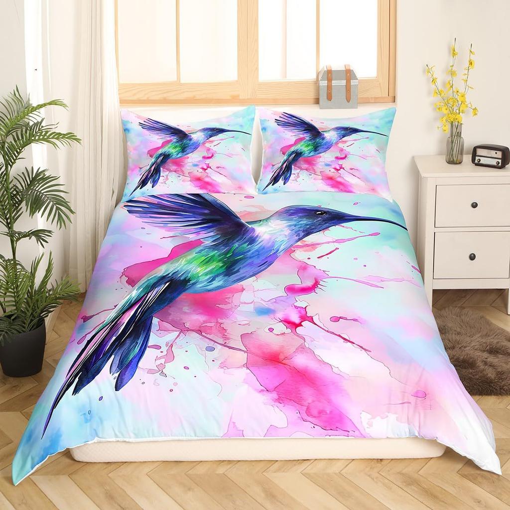Color Mushroom Three-Piece Quilt Cover 3D Digital Printing Bedding Set Bed Cover