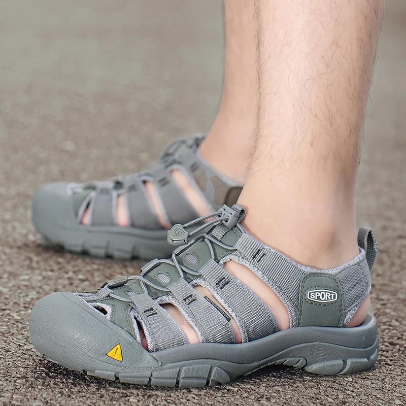 Fashion Korean Version New Men's Comfortable Nylon Casual Beach Shoes Summer Fashion Brand Men's Outdoor Non Slip Soft Soled Sandals