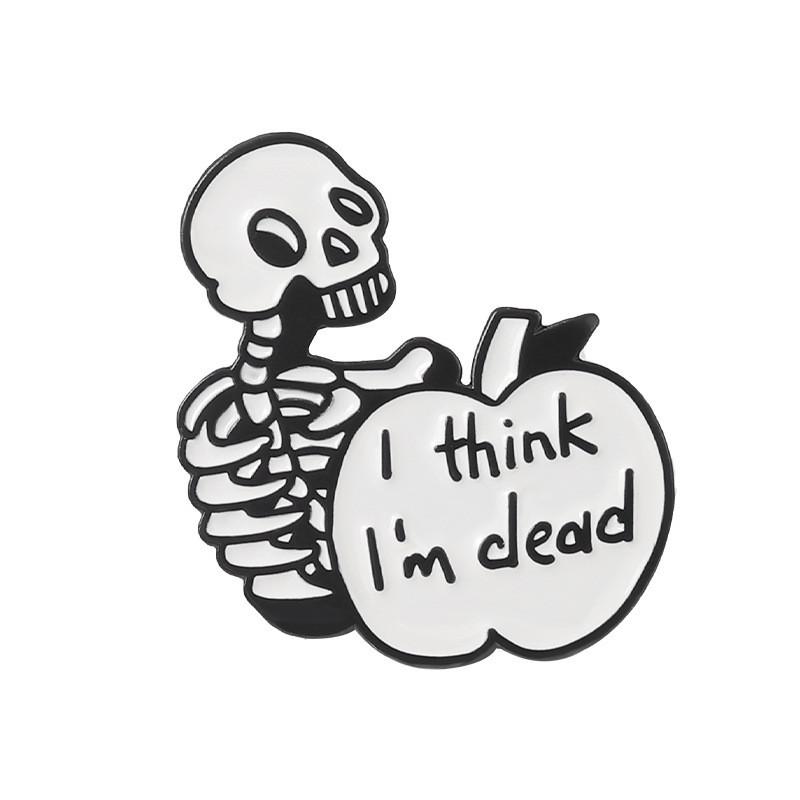 Creative Punk Style Skull Head Geometric Brooch Alloy Pin For Unisex Fashion Enthusiasts