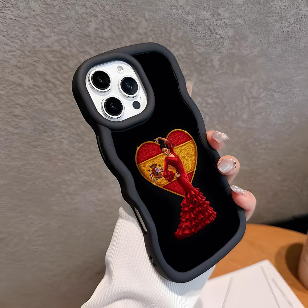 

Spain Flamenco Mobile Phone Case for iPhone 17 16 15 14 13 12 11 Air Pro Max Plus Wavy Edge TPU Colorful Cover Smartphone Pretty iPhone 14 Pro Max