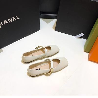 Fairy Square Head Retro Xiaoxiang Flat-bottomed Mary Jane Shoes Female Shallow Mouth with Skirt Single Shoes