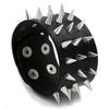Men's Punk Leather Bracelet with Three-Row Spike Rivets