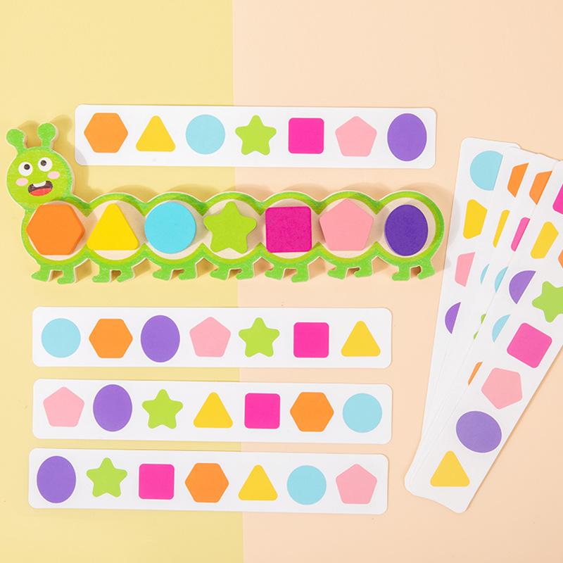 Montessori Magnetic Caterpillar Puzzles Children's Toy Color Shape Matching Logical Thinking Training Puzzle Board Game For Kids