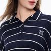 SheTu Women's Polo Collar Striped Knit Pullover
