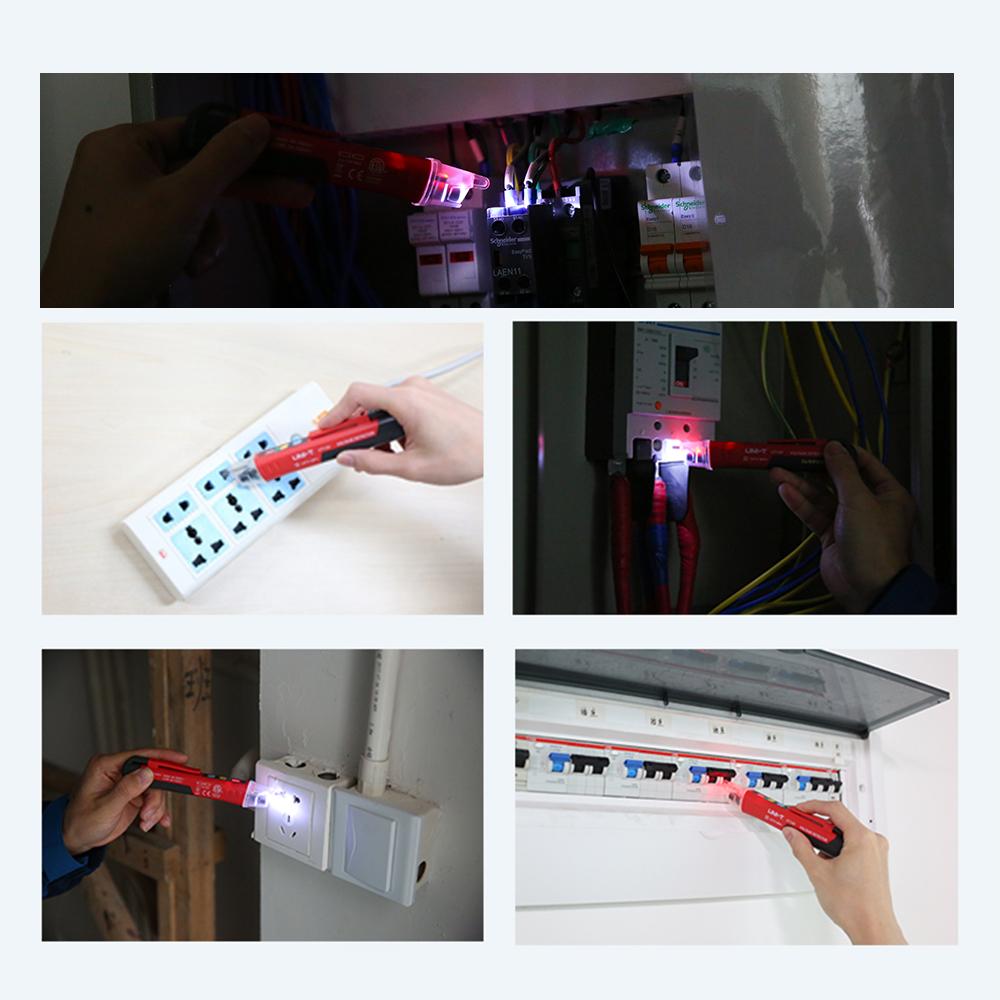 UNI-T Tragbarer Nicht-Wechselstrom-Spannungsprüfer, stiftförmiger V~Alert-Detektor mit Ton- und Lichtalarm