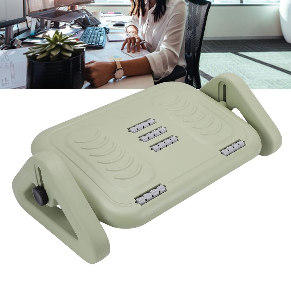 Under Desk Footrest, Ergonomic Foot Stool with   Rollers for   Work, Non Slip Bottom and Portable Design