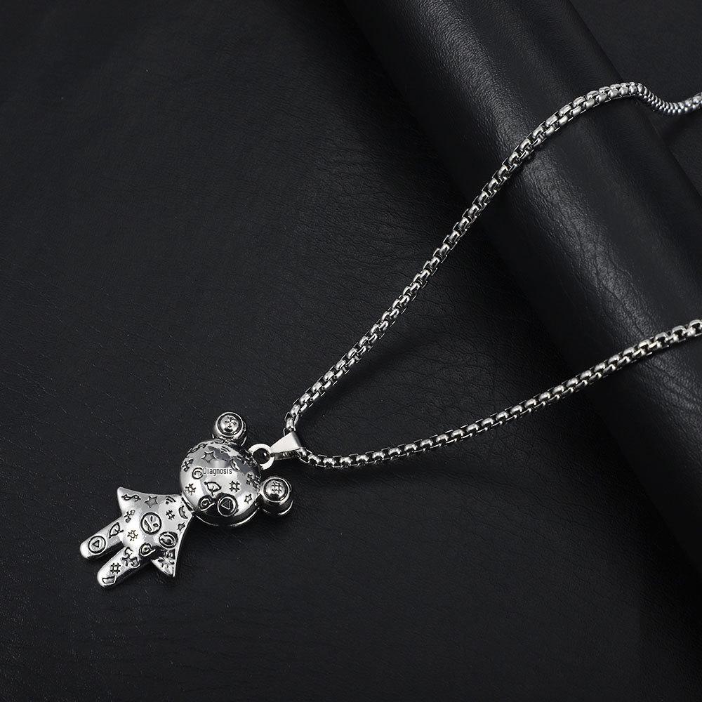 Trendy Titanium Steel Men's Dog Tag Necklace - Hip-Hop Style Pendant Chain