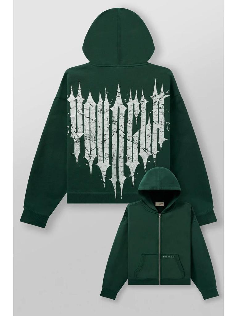 YOUNGLA Herren Kapuzenpullover mit Reißverschluss im amerikanischen Stil für Joggen & Fitness