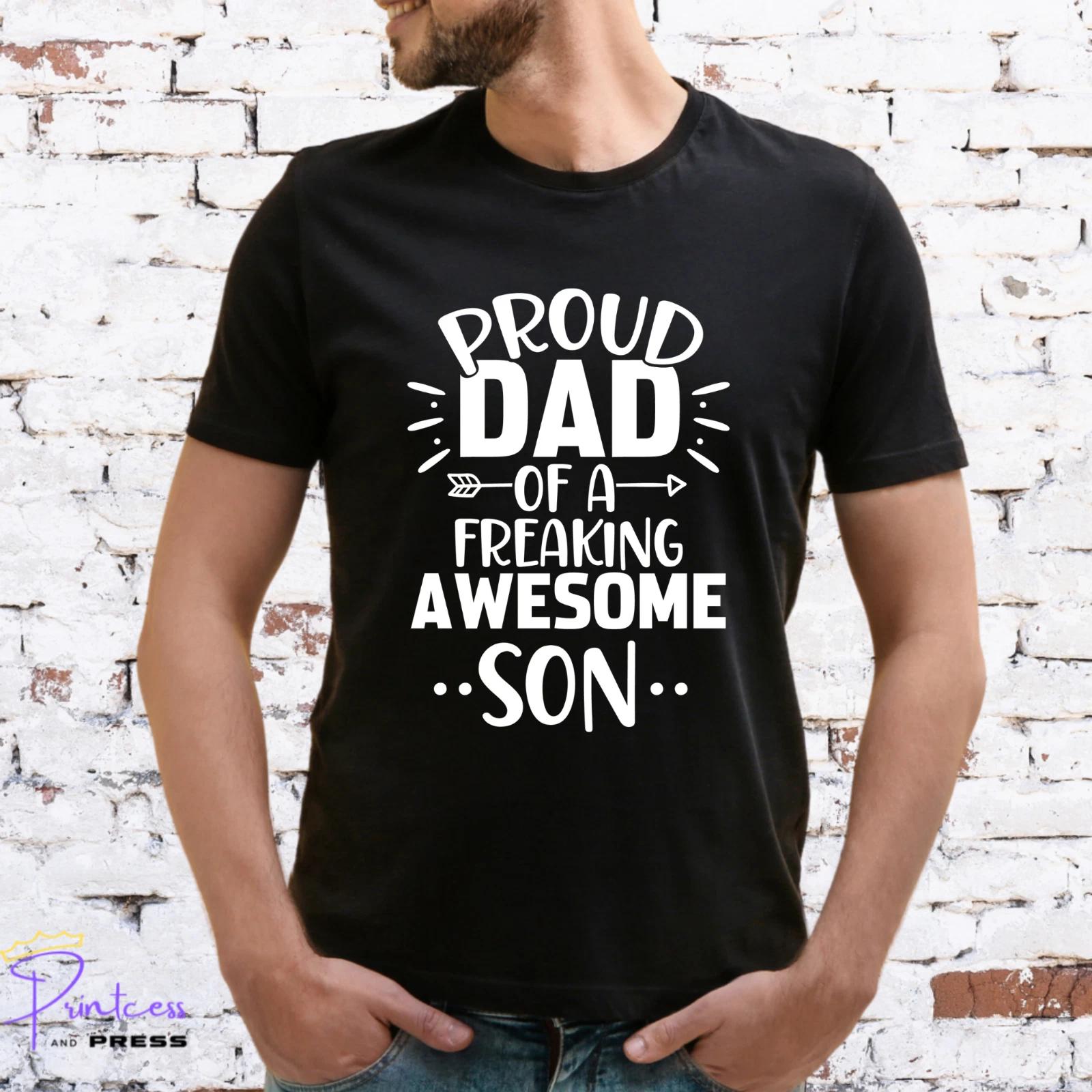 PROUD DAD OF AN AWESOME SON T-SHIRT, Gift for him, XMAS, Various colour print L