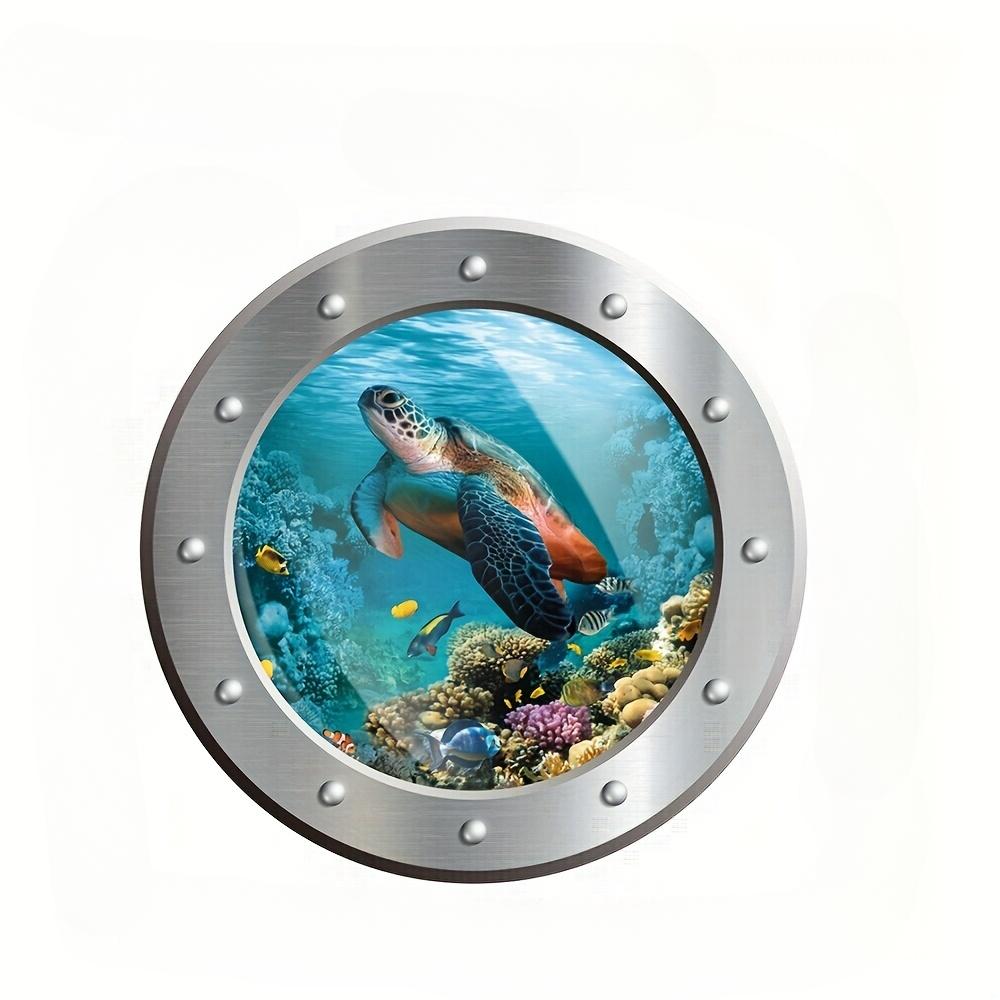 

Sea World 3D Turtle Toilet Stickes Self-Adhesive Removable Bathroom Wall Stickers Waterproof Toilet Lid WC Decal Home Decoration (as the picture,30x30cm)