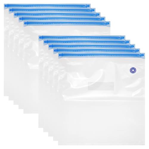 

uxcell Reusable Vacuum Seal Bags with Air Valve and Labels, Food Storage Bags for Food Storage and Cooking, White, 34cm x 30cm, Pack of 10
