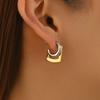 Two-tone Design Double Layer Earrings Mix Color Geometric Earrings No Piercing Earring  Retro Style