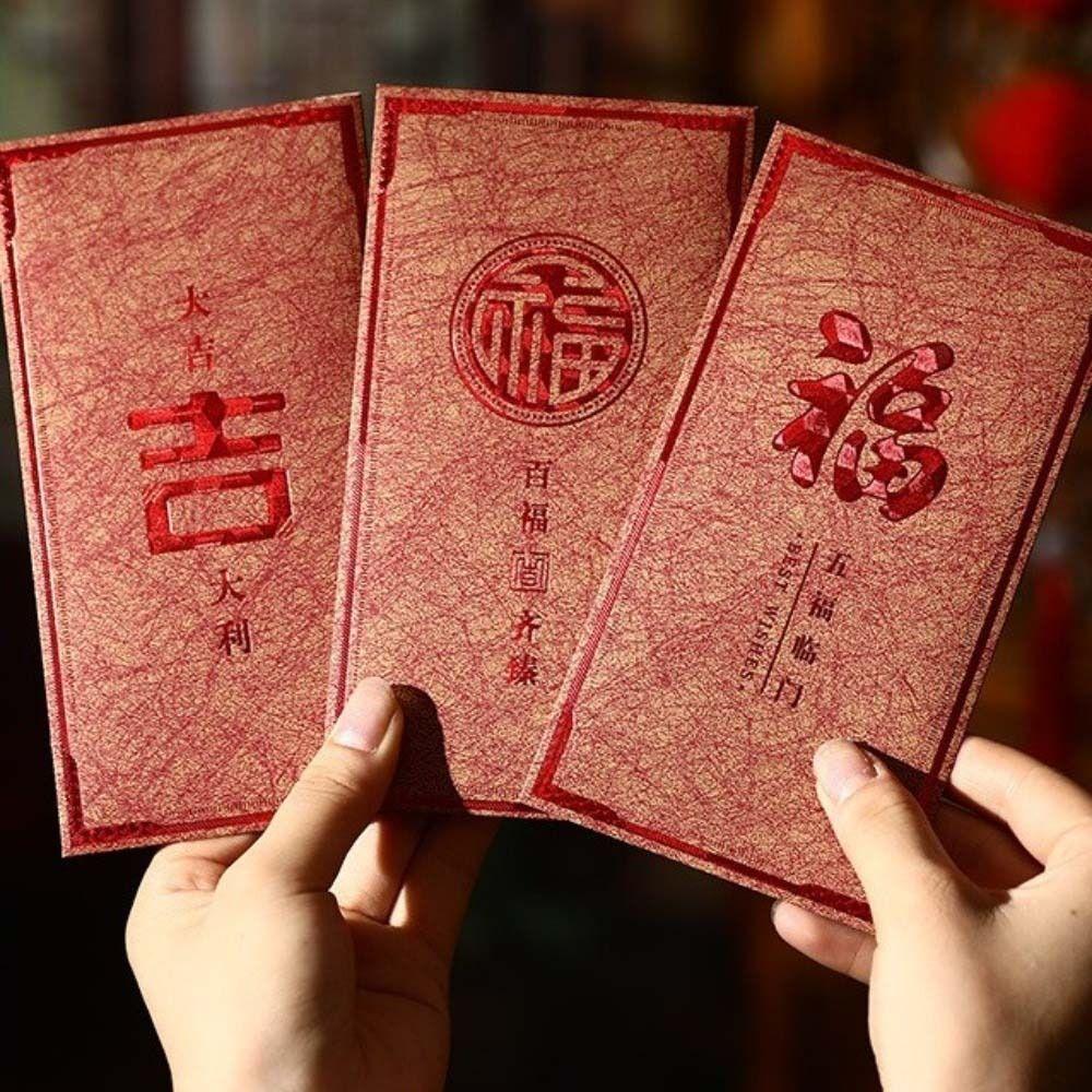 6pcs Chinese Style 2026 Horse Year Red Envelope Paper Lucky Money Packets  Lunar New Year