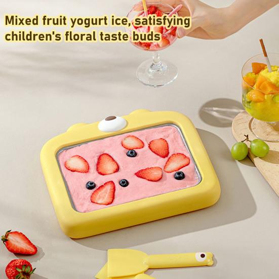 Manuelle Eismaschine, nicht elektrisch, Joghurt-Sorbet-Maker mit Schaber, tragbares, kinderfreundliches Dessert-Werkzeug für Familienspaß und umweltfreundlich