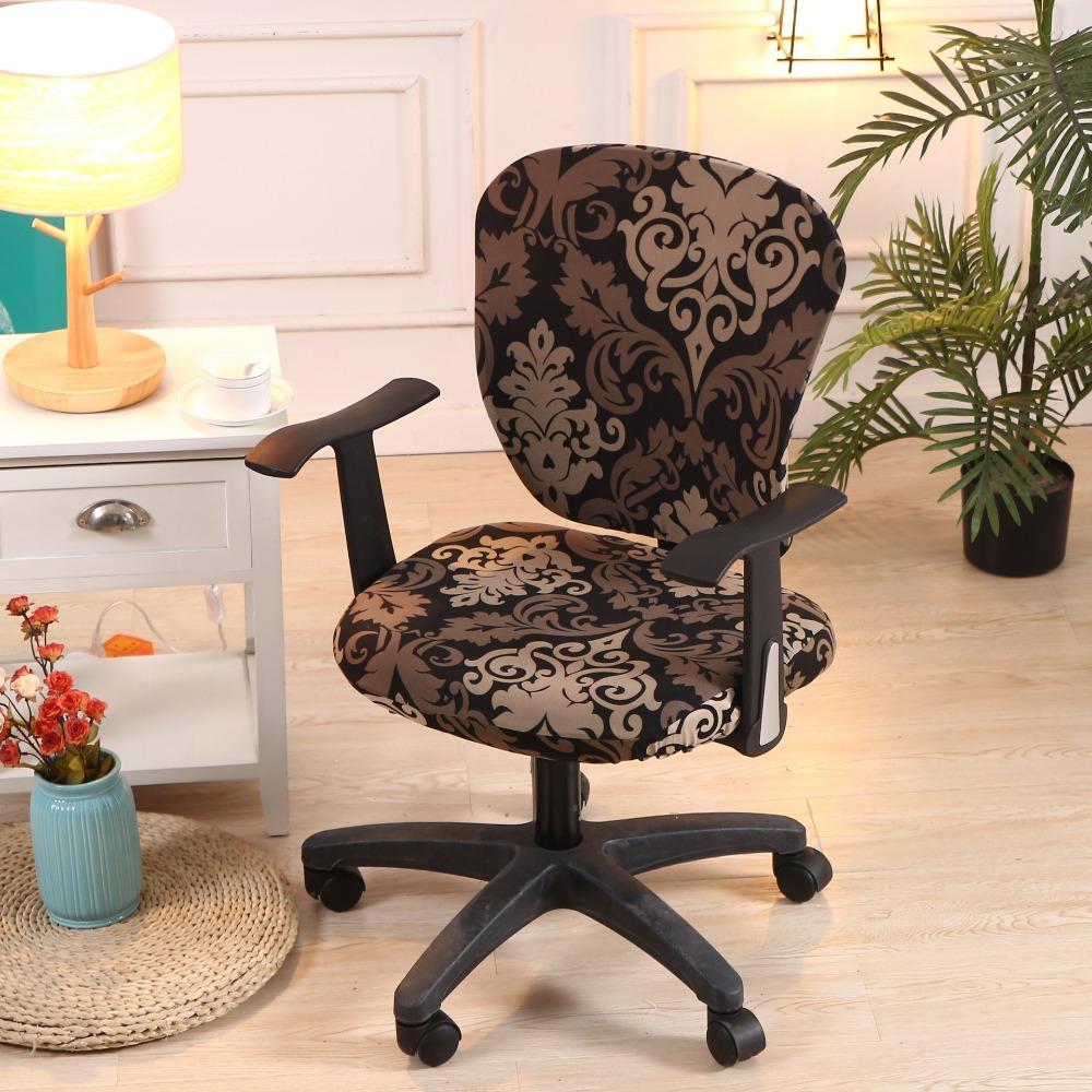 2Pcs/Set High Elastic Office Chair Covers Pattern Thicken Gaming Chair Covers Anti Slip Dustproof Computer Split Seat Cover