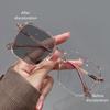 Fashion Photochromic Prescription Glasses Square Minus Diopter Eyeglasses Anti Blue Light/UV400/Transitions Lenses 0 To -6.0