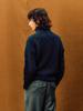 EDWARDMAX Navy 100% Wool Roll-Neck Sweater [Whole Garment, Cable]