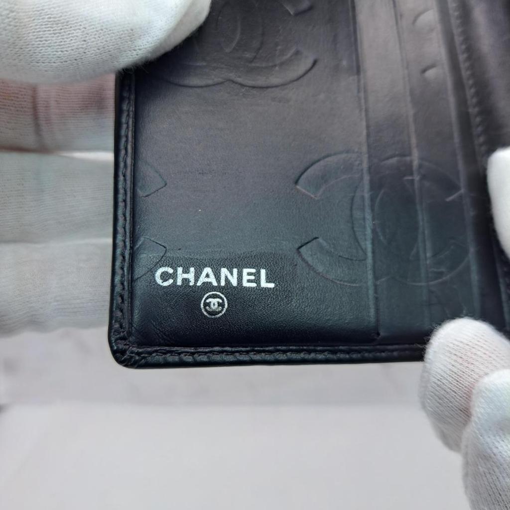 Used CHANEL Cambon Line Bifold Wallet Black Wallet
