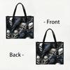 Gothic Skull Raven Pattern Daily Tote Bag Dark Style Fashion Casual Shoulder Bag