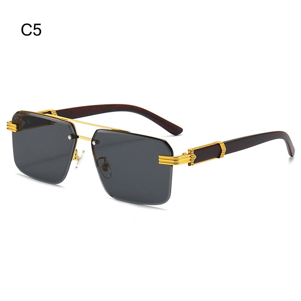 Square Frameless Sun Glasses UV400 Cutting Lenses Eyewear Retro Gradient Shades  for Women