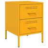 VidaXL Bedside Table Mustard Yellow 36x39x50.5 Cm Steel 842928