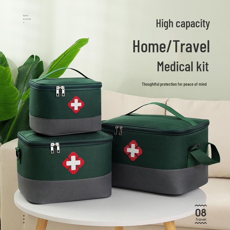 Comprehensive First Aid Trauma Kit with Medicine Cabinet for Home and School Use