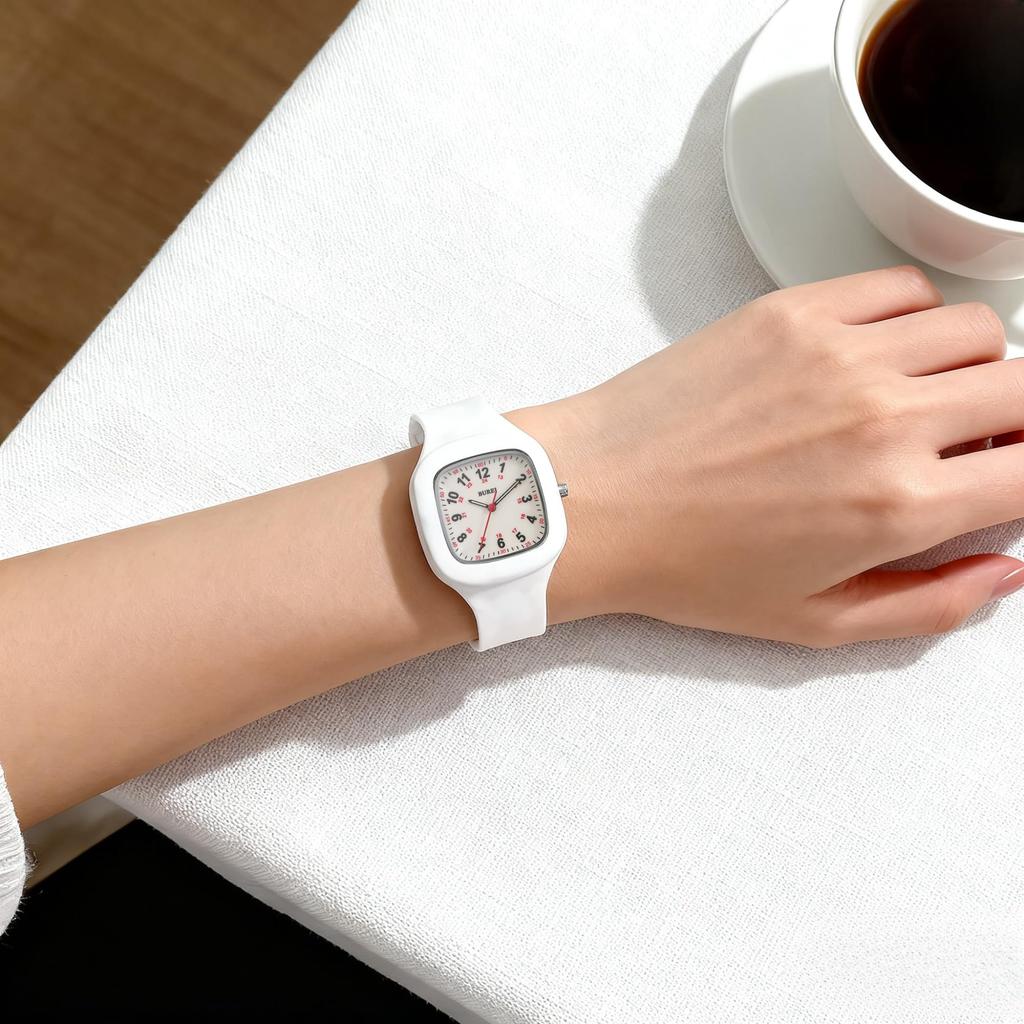 BUREI Analog Quartz Watch with Waterproof Luminous Display and Square Popular and Stylish Nurse Watch for and Medical A Great Gift for Nurses Women's