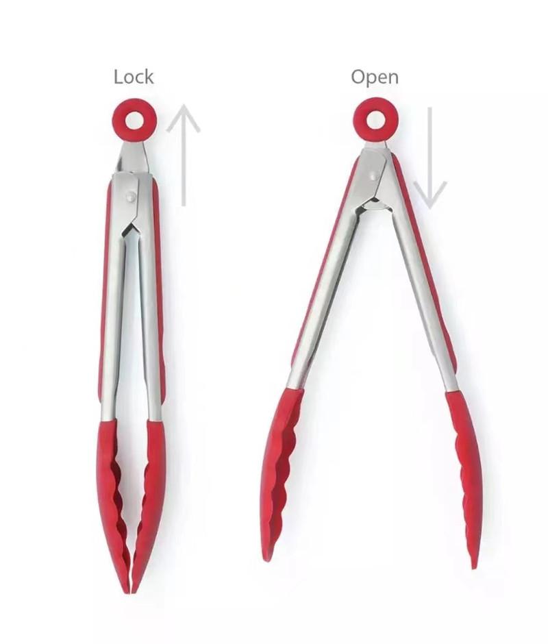 7-Inch 9-Inch 12-Inch Silica Gel Food Clip 3-Piece Set Kitchen Clip Food Clip BBQ BBQ Clamp Steak Tong