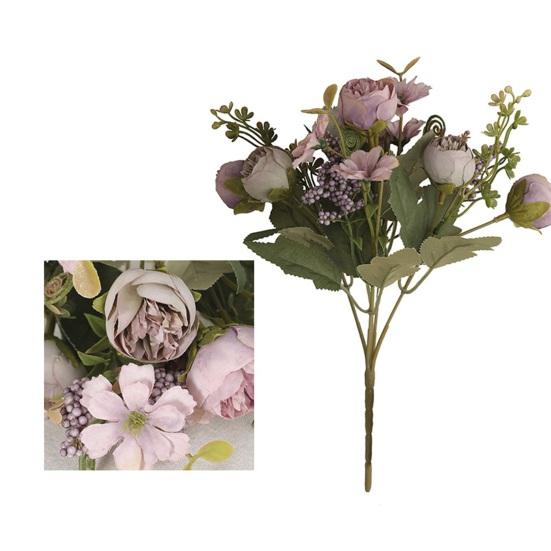 Sztuczna róża 5 widelców z łodygą Nie wymaga podlewania Nie więdnie Realistyczna dekoracja ślubna