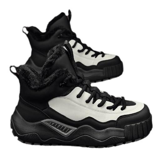 Snow Boots Men's Winter Velvet Thickened Warm Cotton Shoes Fur Integrated Work Waterproof, Non-slip and Cold-resistant Labor Protection Cotton Boots