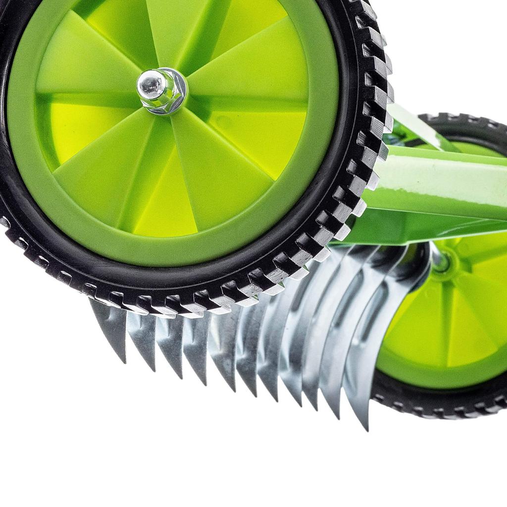 KADAX Scarifier, Manual, One-sided, On Wheels, for Lawns, 140 X 48 Cm, Green