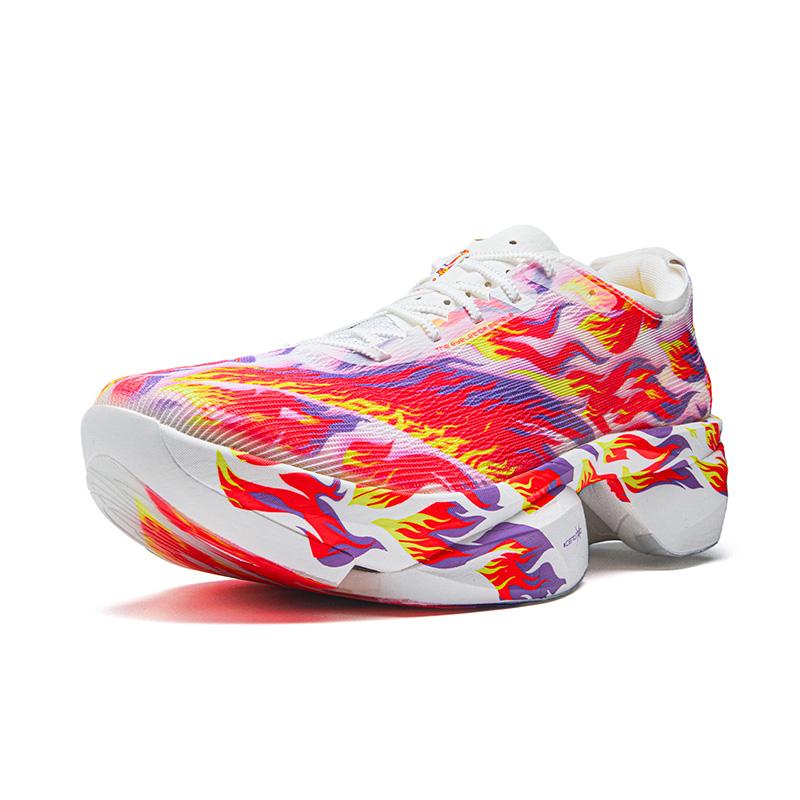 Anta C10 Segunda Generación Zapatillas de Correr con Placa de Carbono para Maratón Hombre zapatillas Blanco Papel Fluorescente-Brillante-Rojo Intenso Púrpura Uva 112625576-3