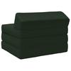 Folding Sofa Bed Dark Green 200 x 70 x 10 cm Fabric