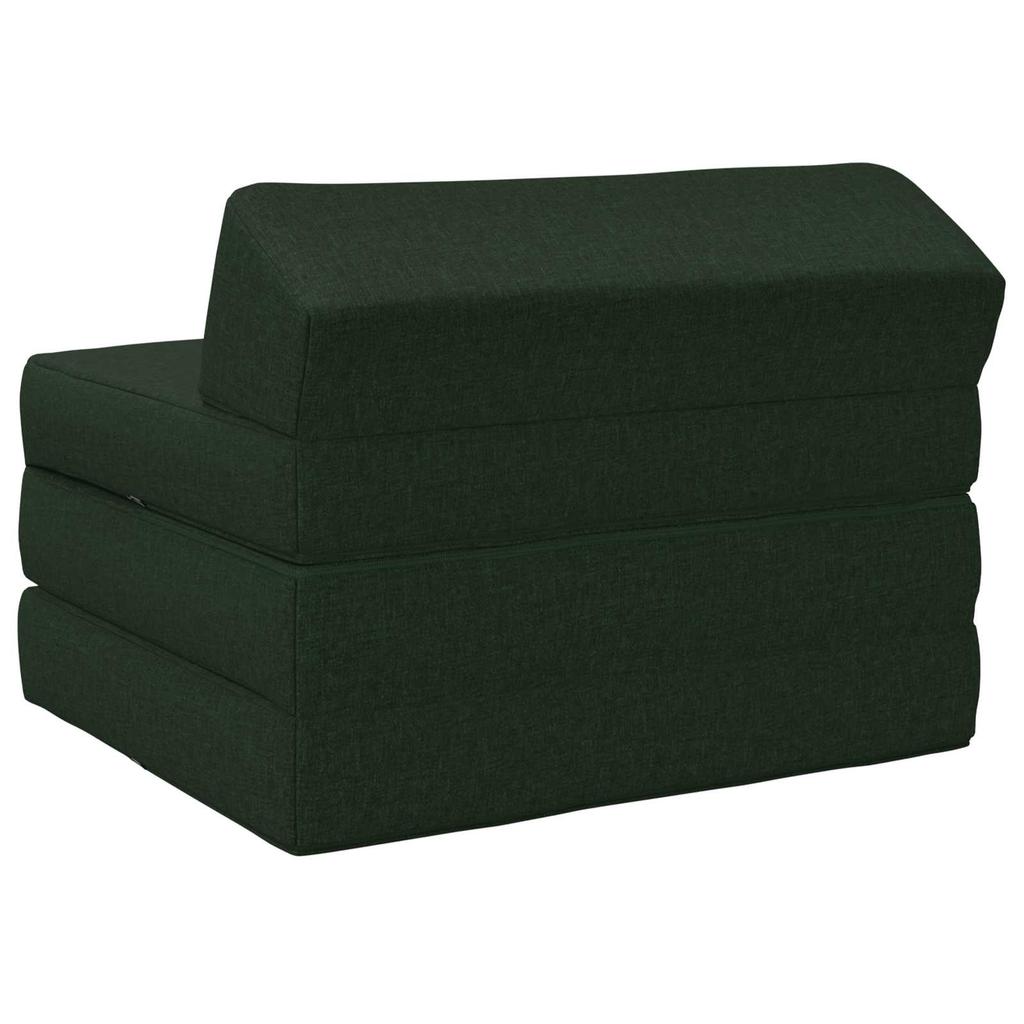 Folding Sofa Bed Dark Green 200 x 70 x 10 cm Fabric