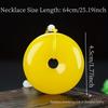 Live Beeswax Water Drop Pendant Necklace - Natural Chicken-Fat Yellow Peace Buckle (Ping'an Kou) Unisex Sweater Chain.