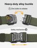 JUKMO Quick-Release Belt, Work Belt, Men's Tactical Belt, Military Belt (M - Waist Length 91cm-105cm (Total Length 125cm), Green)