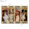 Aussie Metal Tin Sign Wall Decor Australian Shepherd Dog Bath Soap Poster Hanging Plaque Aluminum Signage Posters x Inch