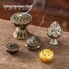 Xiangyun Copper Aromatherapy Incense Burner - Hollow Lotus Design, Three-Legged with Porous Baolian Lantern and Boshan Style.
